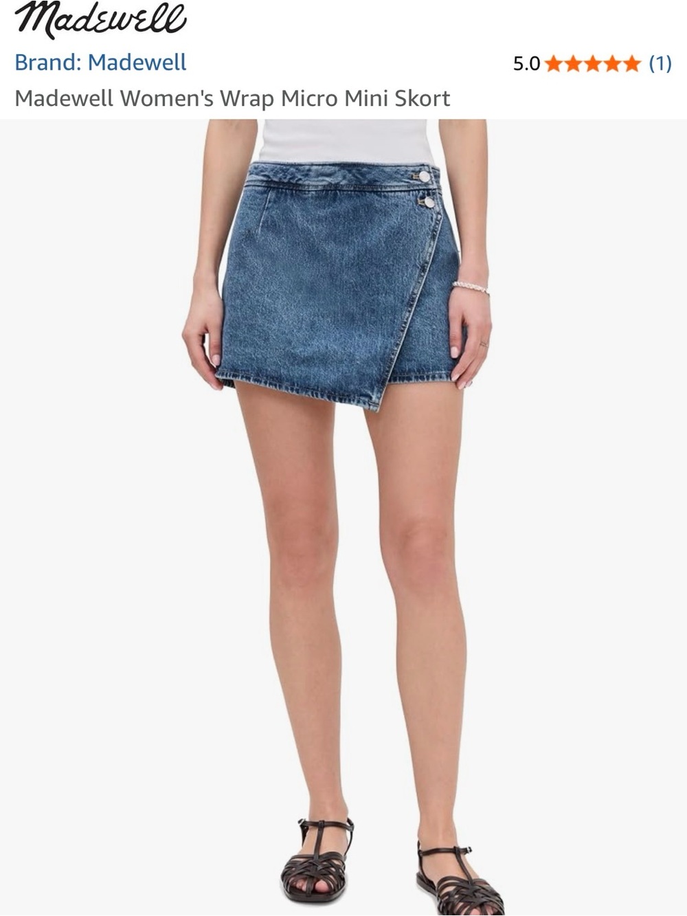Madewell Blue Denim Wrap Micro Mini Skort